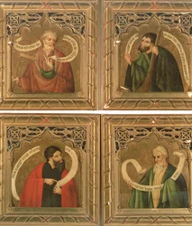 SS。 Thomas、James the Less、Judas Macabeus、Matthiusの1468（パネル）